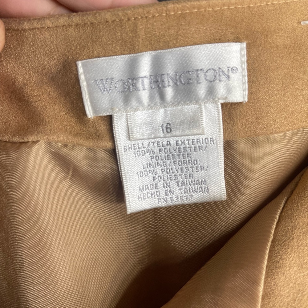 Tan Worthington maxi skirt size 16 faux suede - Picture 3 of 4